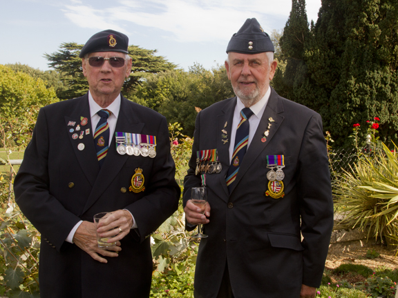 Paying their tribute, Alec Anderson and Peter Com, both National Malay and Burma Veterans Association members.
